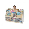 Modern Thrifty 6 Compartment Book Storage with 6 Clear Trays