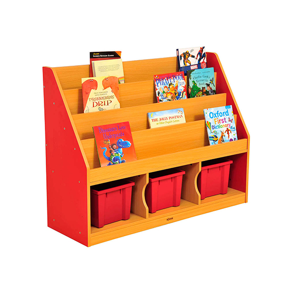 Milan Tiered Bookcases with 3 Coloured Trays