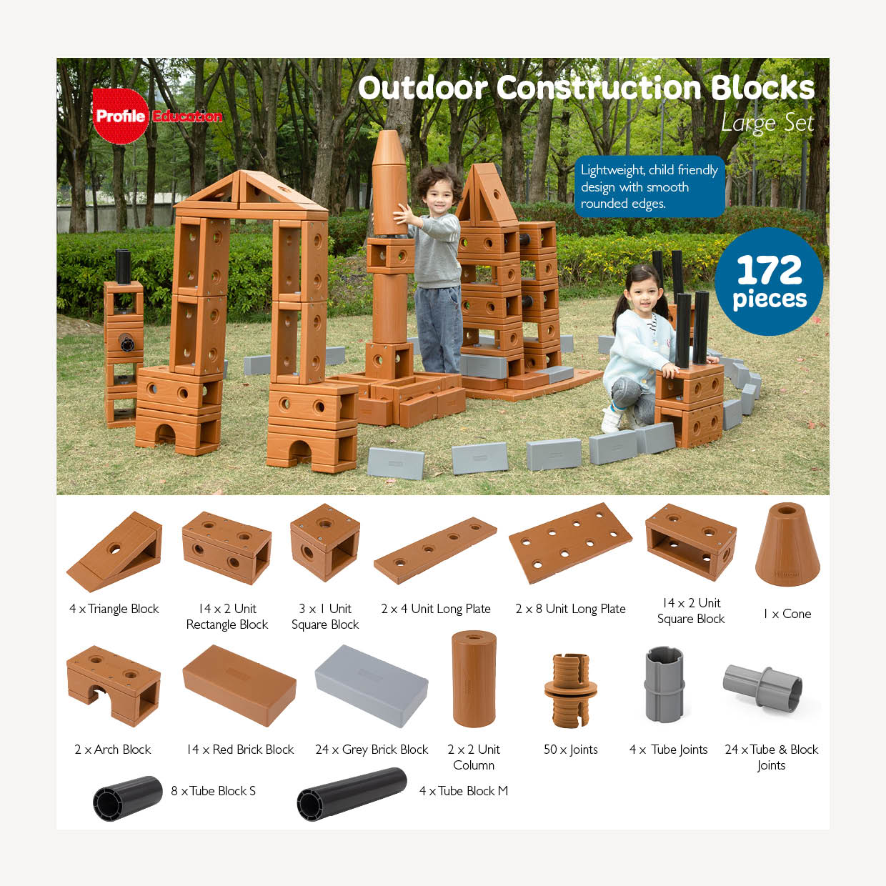 Kids Giant Outdoor Blocks GIANT BUILDING BLOCKS IN A STORAGE CRATE