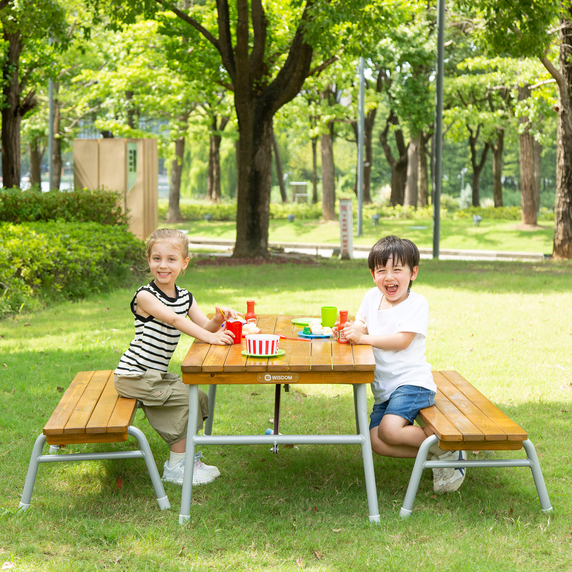 Outdoor Table and Bench Set